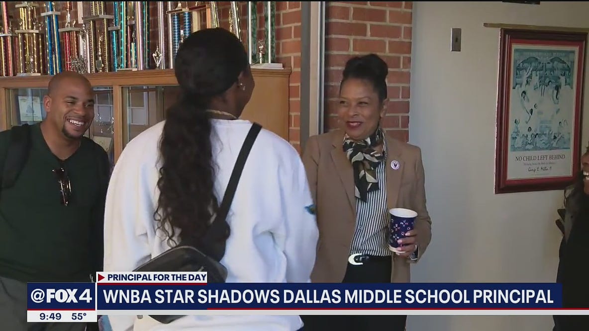 WNBA star becomes principal for the day at Dallas middle school